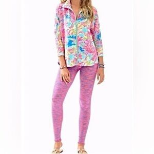 Lilly Pulitzer DeeDee Swing Jacket Palm Beach Coral 3/4 Sleeve Full Zip XS